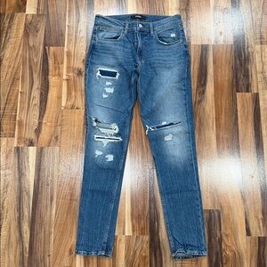 Hudson Zack Skinny Distressed Blue Jeans